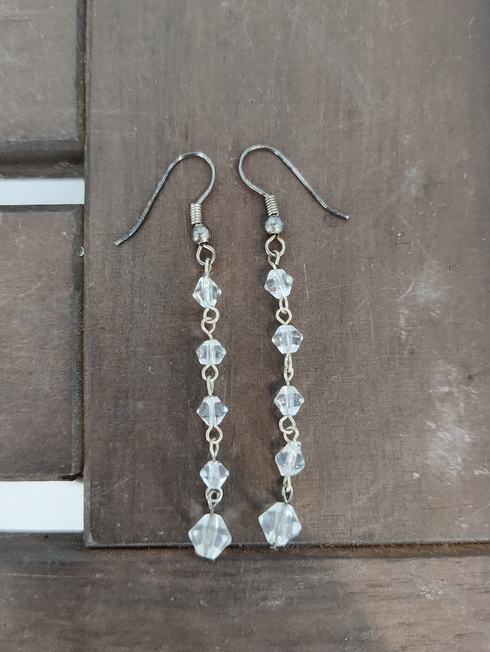 Beaded Drop Dangle Earrings - Clear